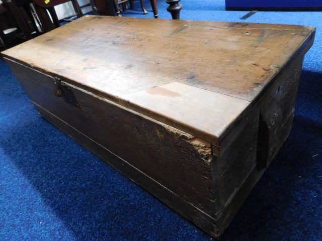 A 19thC. pine coffer