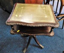 A two tier pedestal table