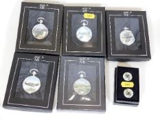 Five boxed modern RAF themed pocket watches & two