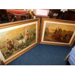 Two gilt framed J Edgecumbe Plymouth prints, one o