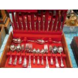 A silver plated cased Kings pattern cutlery servic