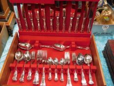 A silver plated cased Kings pattern cutlery servic