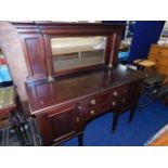 A 19thC. mahogany dresser with drawers & cupboards