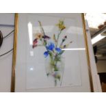 A framed floral watercolour by Ann Gover