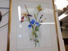 A framed floral watercolour by Ann Gover