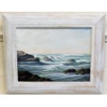 A framed Bob Tucker oil seascape, image size 15.5i