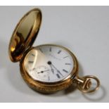 A 14ct gold ladies Elgin full hunter pocket watch