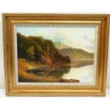 A framed Andrew Grant Kurtis oil on canvas of lake