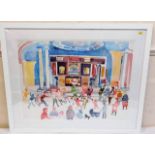 A framed original Fred Yates watercolour titled Ba