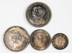 Four silver Portuguese silver coins dated 1898 64.