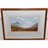 A framed watercolour painting of Tavy Cleave on Da