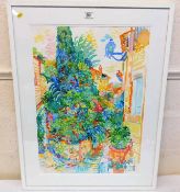 A framed original Fred Yates watercolour titled Vi