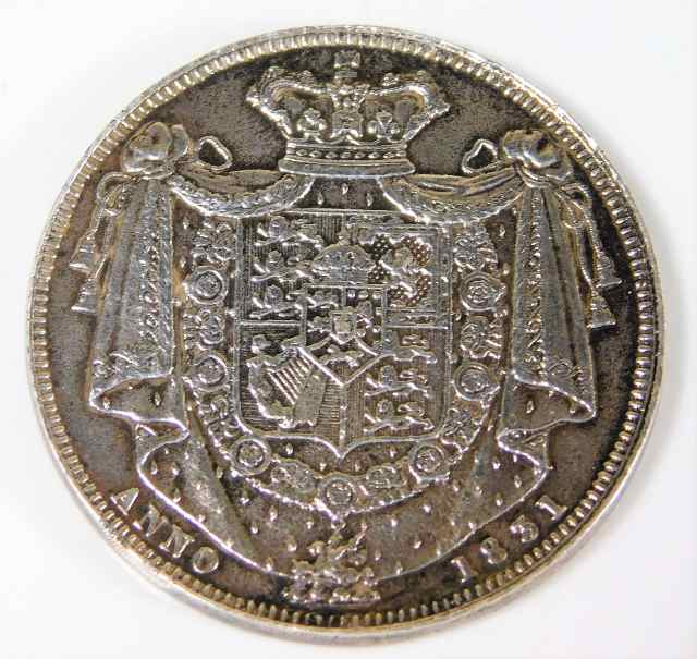 A Victorian electrotype William IV 1831 crown, 38mm diameter, 25.6g - Image 2 of 2