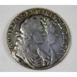 A 1689 William & Mary silver half crown approx. 14