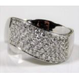 A large 18ct white gold diamond ring approx. 14.8g size S