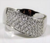 A large 18ct white gold diamond ring approx. 14.8g size S