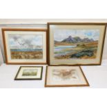 Four framed Brian Rawlings watercolour paintings i