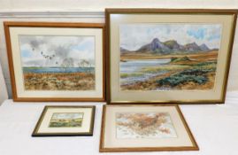 Four framed Brian Rawlings watercolour paintings i