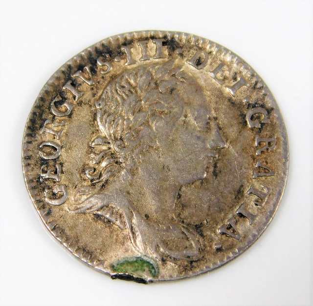 A George III Maundy money silver threepence 1762