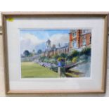 A framed Michael Hill watercolour of Dartmouth Nav