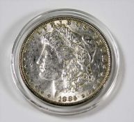 An 1885 silver US Morgan dollar