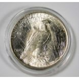 A 1922 silver US Peace dollar