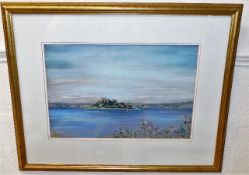 A framed Elizabeth Parr pastel of St. Michaels Mou