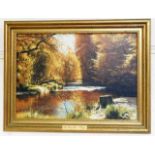 A Terry Bailey framed oil of river scene The Fowey