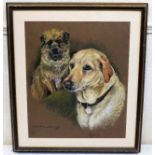 A framed Marjorie Cox pastel painting of Shuffle &