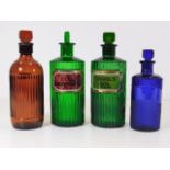 Two vintage labeled poison bottles & two others, t