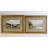 A pair of framed watercolours by John Barton depic