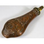 A 19thC. copper powder flask by Hawksley of Sheffi