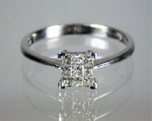 A 9ct gold ring set with diamonds 1.7g size M/N