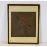 A framed Oriental watercolour, signature mark to t