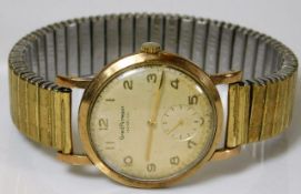 A Girard Perregaux Incabloc gold cased wristwatch