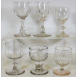 A quantity of five 19thC. port & sherry glasses &