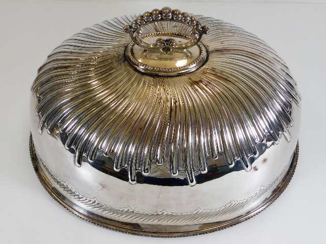 A 19thC. Victorian silver plated cloche 14.125in l