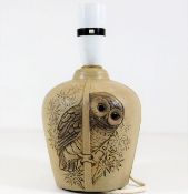 A Poole pottery owl lamp 8.5in high