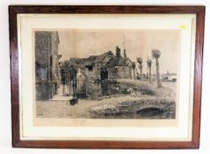 An oak framed, hand signed in pencil print by Henr