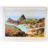 A framed oil of Kynance Cove by R. McLellan-Sim 25