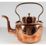 A large Georgian copper kettle with brass handle 1