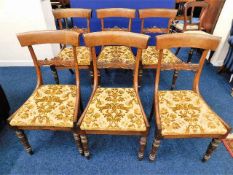 A set of six 19thC. rosewood dining chairs with up