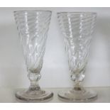 A pair 19thC. ale glasses with twist bowls approx.