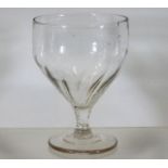 A 19thC. glass rummer with lobed bowl 4.25in high,