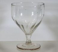 A 19thC. glass rummer with lobed bowl 4.25in high,