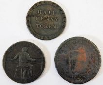 An 1831 Isle Of Man half penny token, A Rochdale h
