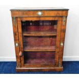 A 19thC. Louis XV style rosewood velvet lined pier cabinet with lacquered trim, ormolu fittings & Se