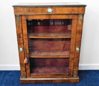 A 19thC. Louis XV style rosewood velvet lined pier cabinet with lacquered trim, ormolu fittings & Se