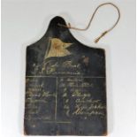 A 19thC. boatman's original chalkboard checklist f