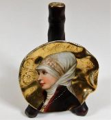 A c.1900 porcelain pen holder with hand painted po